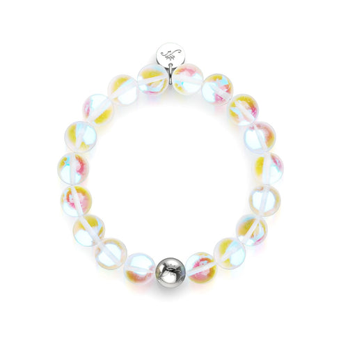 Supernova arc-en-ciel | Argent | Bracelet Galaxy Glass Statement